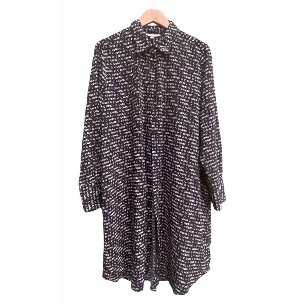 ▪️Black & White Patterned Prologue Collared Shirt Dress▪️
